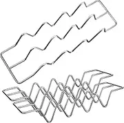 BESTOYARD 3 Pcs Taco Serving Tray Stainless Steel Taco Holder for Oven Compact Taco Frying Rack for Kitchen Taco Shell Holder for Tortillas