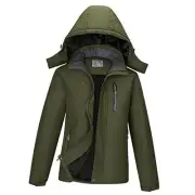 Men's Mountain Waterproof Ski Jackets Warm Winter Snow XX-Large Army Green