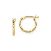 Finest Gold 1 x 10 mm 14K Yellow Gold Madi K Hoop Earrings, Pair