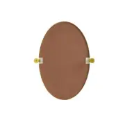 Elegant Decor Everly 21x32" Oval Aluminum Pivot Mirror in Gold