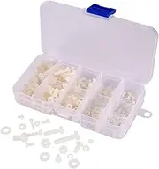 Hotusi M2 M2.5 M3 M4 M5 (Total 270pcs) Nylon Screw/Nut/Washer Assortment Kit Come with Plastic Box