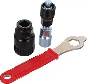 Kisangel 3Pcs Durable Bike Crankset Removal Tool with Red Handle and Black Bottom Bracket Resistant Crank Puller for Bicycle Repair and Versatile Compatibility