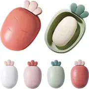 Portable 4-Piece Travel Soap Box with Lid and Drainage Ideal for Hiking Shower Bathroom and School Use