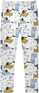 [Joisal] Cute Dog Friends Light Girls Pants, Flexible for Gymnastics Pants for Girls, 4-10T