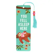 peter pauper You Fell Asleep Here Sloth Beaded Bookmark