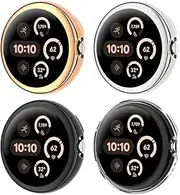 [4 Pack] Sankel Compatible for Google Pixel Watch 3 41mm Case, Solf TPU Cover Cases Screen Protector Case for Google Pixel Watch 3 41mm 2024/Pixel Watch 2 2023 / Pixel Watch 2022