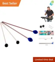 Premium Marimba Mallets Set: Medium Blue Yarn & Rubber Sticks for Beginners