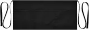 [Joitme] Black Waitress Apron, Short Apron with Pockets, Kitchen Apron with Pockets, Black
