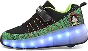 [AGOU-L] Mesh Breathable Luminous Shoes,Single Wheel Led Light Shoes,Girls Boys Kids Roller Skate Shoes Wheel Shoes