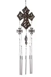 Drake Design Faith Collection 20" Wind Chime Zebra Black White Pattern Inspir...