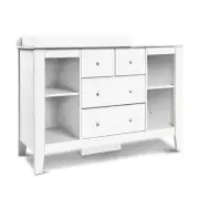 Keezi Baby Change Table Tall Boy Drawers Dresser Chest Storage Cabinet White mdf