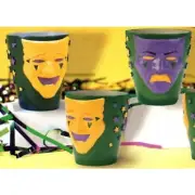 Shot Glasses - ( SET OF 2!) Comedy Tragedy glass New Orleans Mardi Gras Crawfish