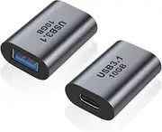 AreMe USB Female to USB C Female Adapter (2 Pack), 10Gbps USB 3.1 to Type-C Extension Coupler Converter Extender Connector Support Fast Charging for PC, Laptop, Charger, Power Bank