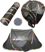 Outdoor Cat Playpen - Cat Enclosure Tunnel Portable | Foldable Enclosure | Pet Tunnel Outdoor Mesh | Foldable Enclosed Tent Playpen, Kitten Fun Playhouse Design for Puppies Kittens Rabbits