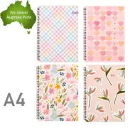 1x A4 Ruled Notebook Note Book Hard Cover Stationery Dairy Journal Office School