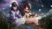 Anime honkai impact seele legs crossed butterfly guitar Playmat Gaming Mat Desk