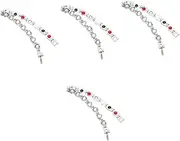 FOMIYES 4pcs Bracelet Gem Heart Mens Bracelets Heart Bracelet Rhinestone Jewelry For Women Wrist Band for Men Wrist Chain Decor Bracelet Titanium Steel Silver