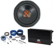 Memphis Audio MJP1522 15" 1500 Watt MOJO Car Subwoofer+MTX Amplifier+Amp Kit