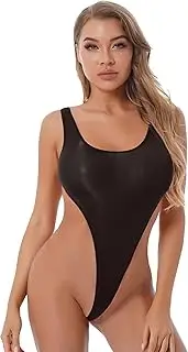 [TiaoBug] Women Lingerie Sheer High Cut Backless See-Through Bodysuit Thong Leotard