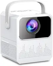 Mini Projector, Portable Projector, 4K Support, Full HD Outdoor Movie Projector, Wired Screen Sync Projector, Motorised Focus Correction Function, Compatible with iOS/Android/ TV Stick/HDMI .