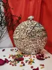 Elegant & Versatile Vegan Nacre Inlaid Brass Clutch Bag for Wedding & Events