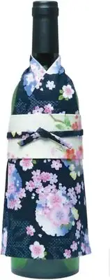 [Wanokura] Wine Bottle Cover Long-sleeved kimono Navy From Japan New! F/S