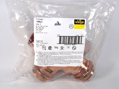 NEW Viega 15503 ProPress® 2" x 1-1/2" x 1-1/2" Copper Tee