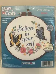 Crewel Embroidery 'Learn a Craft' Kit ~ Butterfly Believe For BEGINNERS #72409
