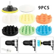 9X 5inch Buffing Waxing Polishing Sponge Pads Kit Set For Car Polisher Drill ·.