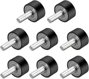 sourcing map M6 Thread Rubber Mounts,Vibration Isolators,Cylindrical Shock Absorber with Studs 20mm x 10mm 8pcs
