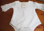 ROMPER SUIT White Lace/Body Lined * Size 24 Months * REDUCED !!