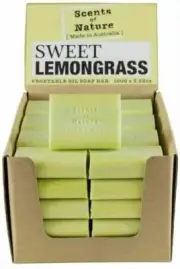 4 x SCENTS OF NATURE TILLEY SWEET LEMONGRASS SOAP 100G BARS MADE IN AUSTRALIA