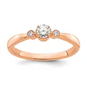 First Promise 14k Rose Gold 1/4 Ct. Lab Grown Diamond VS/SI+ G+ Petite Engagement Ring
