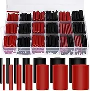 400Pcs Heat Shrink Tubing Kit Waterproof Wire Shrink Wrap Tubing 3:1 Ratio Adhesive Lined Marine Grade Double Wall Shrink Wrap Assorted Kit Insulated Electrical Cable Wrap 7 Sizes