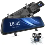 2.5K Mirror Dash Cam Waterproof Backup Camera Car Dash Camera with 10" Touch ...