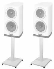 2 White 21” Steel Stands For Wharfedale Reva 1 Bookshelf Speakers