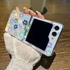For Samsung Galaxy Z Flip6 Flip5 Flip4 3 ShockProof Hard Flower Phone Case Cover