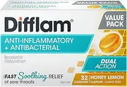 Difflam Dual Action Antibacterial Honey and Lemon 32 Lozenges