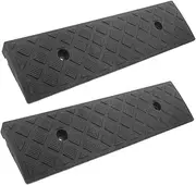 Generic 2pcs Indoor Step Mat Cars Automotive Rc Car Ramp Small Dog Ramp Curb Ramps Car Curb Ramp Small Ramp Threshold Ramp Portable Ramps for Wheelchairs Truck Ramps Car Step Plastic Black