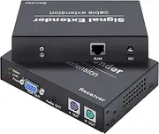 Torileaf VGA PS2 KVM Extender, 1080P Full HD, Plug and Play, Zero Delay, Supports PS2 K&M, Compatible with All OS, Black