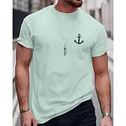 Men's Tee Short Sleeve Shirt Tee Top Short Sleeve Crewneck Spring Fall Letter Print Fashion Designer Print Vacation Street Going out Dark Grey White Black To