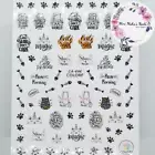 Cats Kittens Love Paw Prints Meow Nail Art Design Stickers CA646