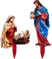 Outdoor Nativity Scene, Jesus Nativity Courtyard Christmas Decoration, Acrylic Jesus Nativity Scene Outside Christmas Decor, Nativity Holiday Yard Display for Christmas