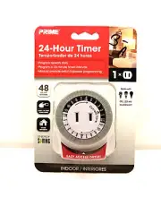 Prime 24 Hour Timer One Outlet, Wall Top, Easy Access