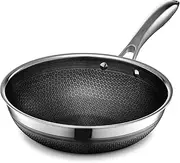 HexClad Hybrid Nonstick 25 cm Wok, Stay-Cool Handle, Dishwasher-Friendly, Oven-Safe Up to 480°C, Induction Ready, Compatible with All Cooktops