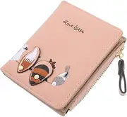 [JEWEDECO] Cute Animal Wallet Large Capacity Purse Card Slots Fashion Coin Purse Credit Holder Pink Wallet