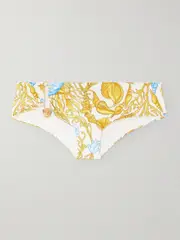[Versace] Versace - Embellished Printed Bikini Briefs - White - 2 2 White