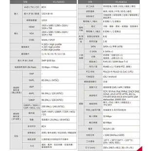 HS-HU8311 監視器 H.265 昇銳 5MP 500萬 8路 8聲 DVR 監控主機 支援同軸音頻 台灣晶片