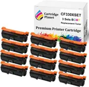 3 Sets BCMY Compatible Toner Cartridge Replacement for HP 654X 654A CF330X CF331A CF333A CF332A (20,500/15,000 (B/CMY) Pages) for HP Color Laserjet Enterprise M651dn M651n M651xh
