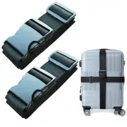 2 Pack 2x78 Inch Luggage Suitcase Strap Belts Adjustable Baggage Strap